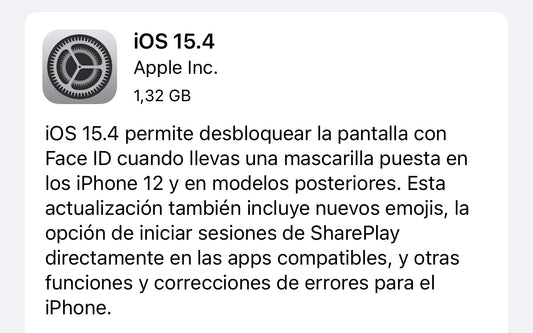 iOS 15.4 ya disponible: Desbloqueo con mascarilla, Control Universal, nuevos emojis y mucho más