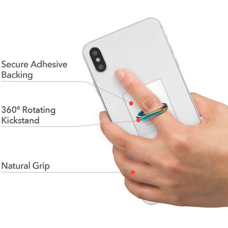 CELLAIRIS Finger Ring & Kickstand Clear / Cromado Iridiscente CELLAIRIS