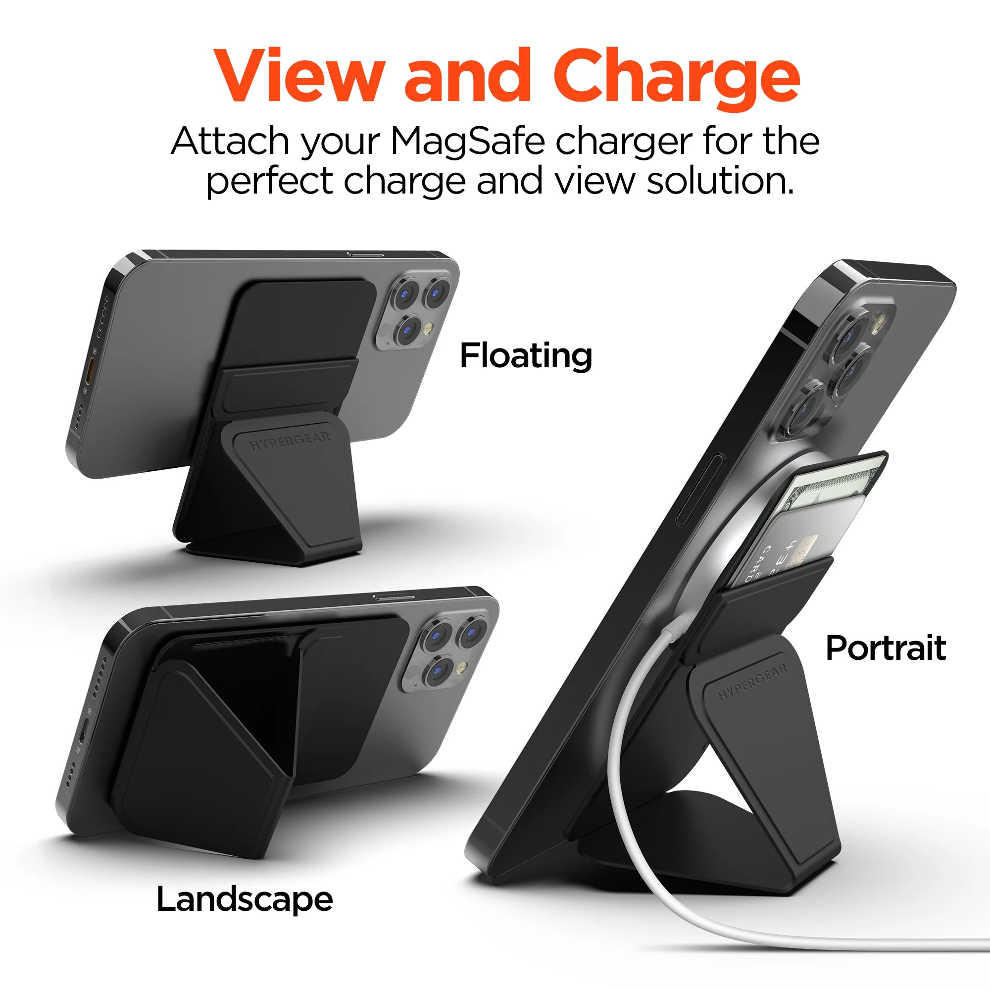 HyperGear MagFold Stand + Wallet for MagSafe BLACK hypergear