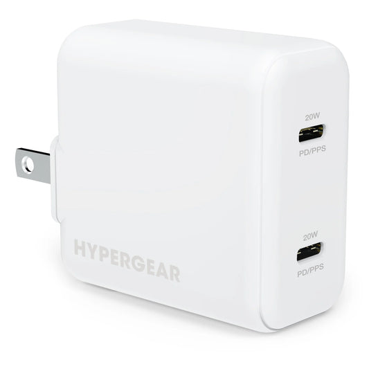 HyperGear PD40W Dual USB-C Wall Charger White hypergear