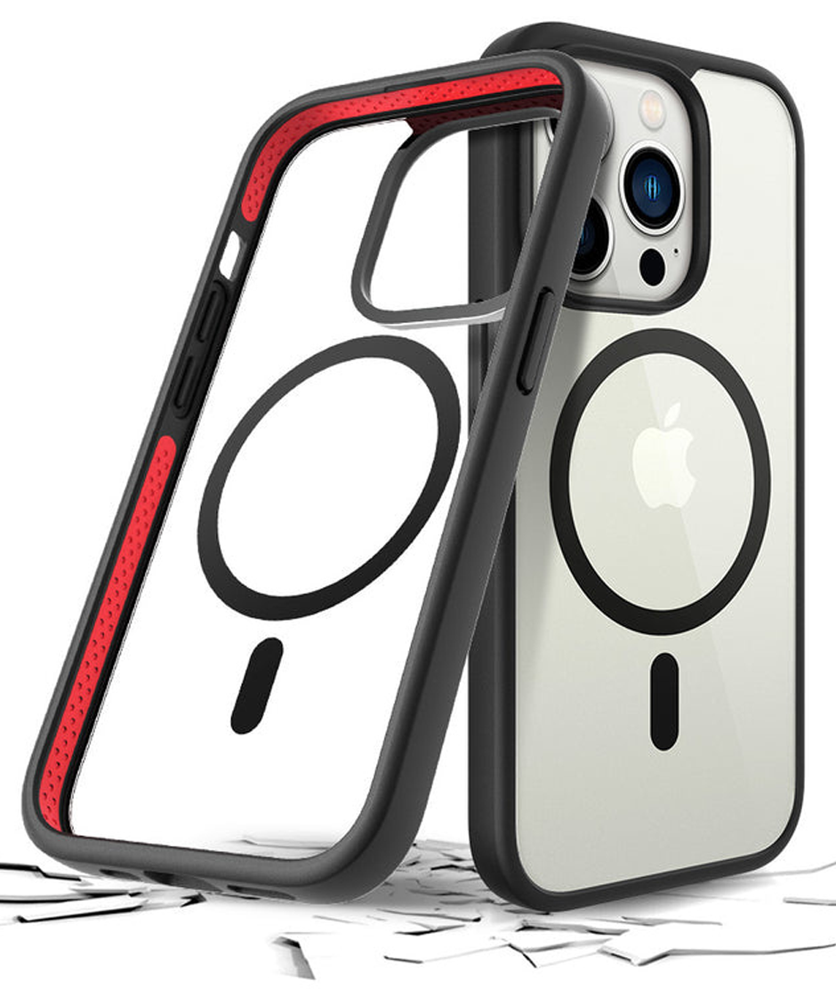 Estuche Prodigee  Magneteek con MagSafe para iPhone 14 Pro, Negro/Transparente Prodigee