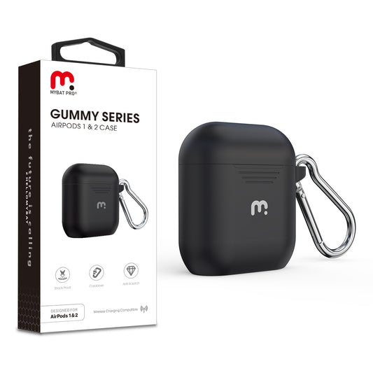 MyBat Pro Gummy Series Case for Apple AirPods Gen 1 and Gen 2 - Black MyBat Pro