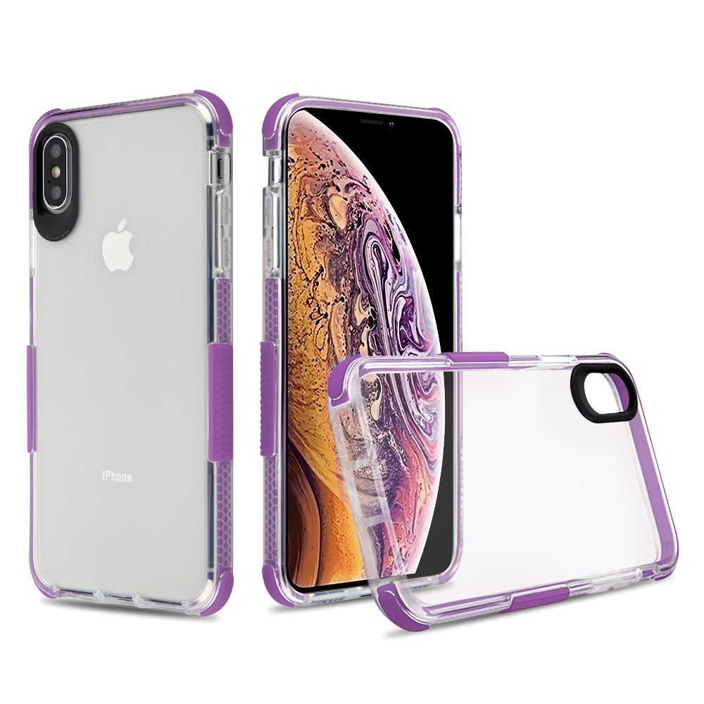 Estuche para iPhone XS Max - MyBat Tuff Series - Clear/Purple MyBat Pro
