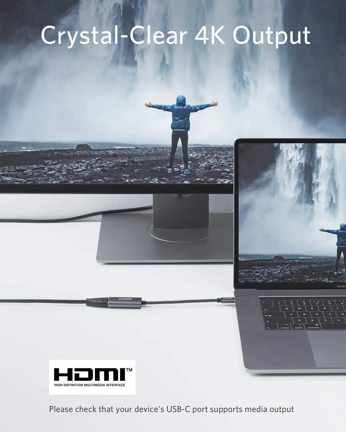 Anker - Adaptador USB C a HDMI (@60Hz), USB-C (HDMI 4K) Anker