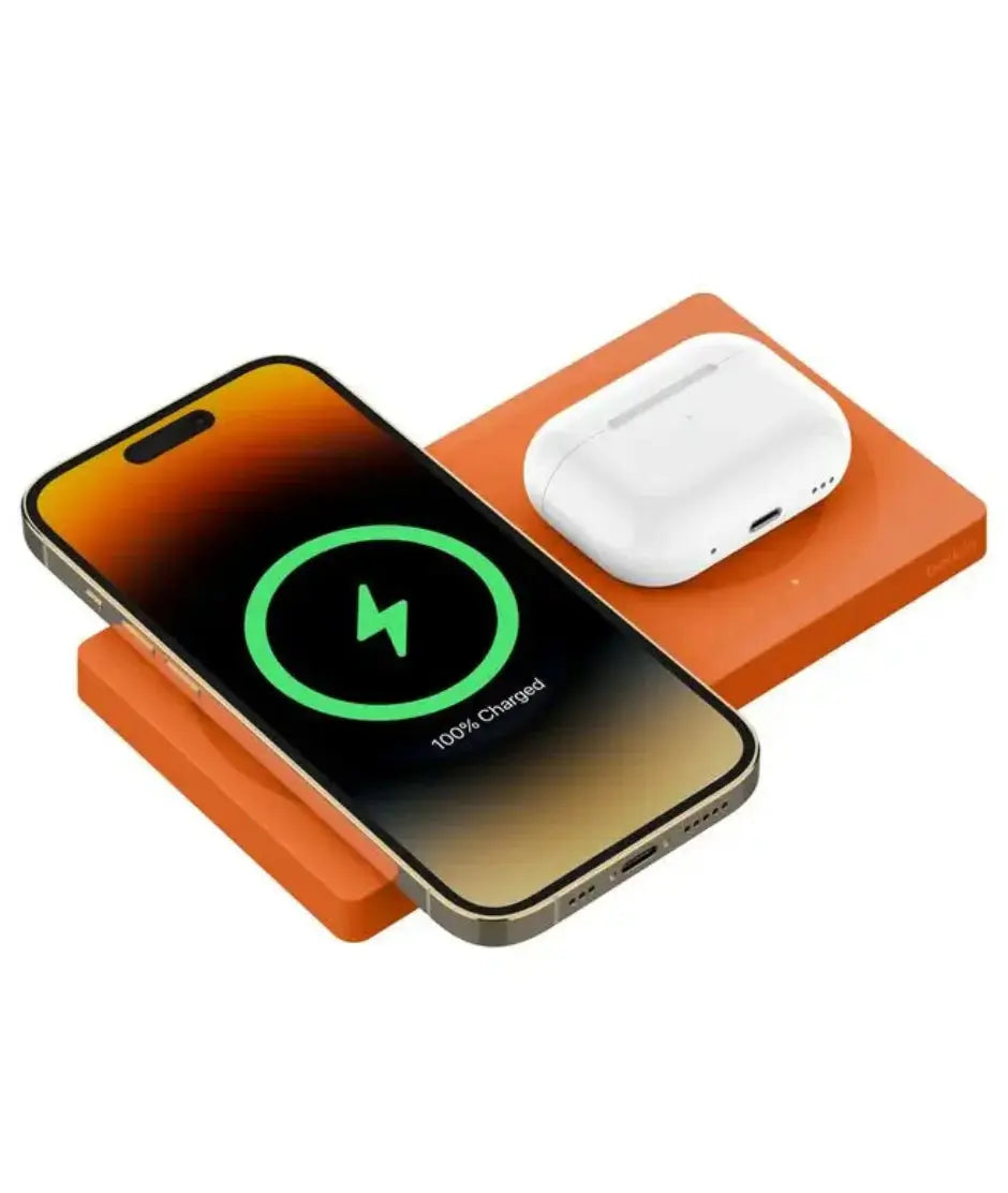 Base de Carga Inalámbrica Pad Belkin 2 en 1 con MagSafe - Naranja