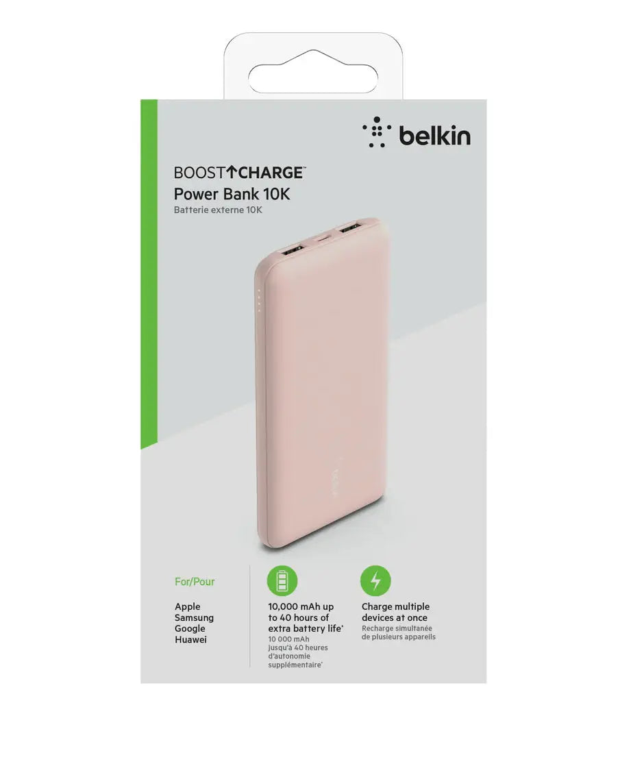 Belkin 10K Power Bank USBA C 15W Rose Gold Belkin