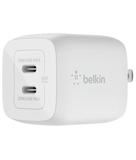 Belkin Dual USB-C GaN Wall Charger with PPS 45W Belkin