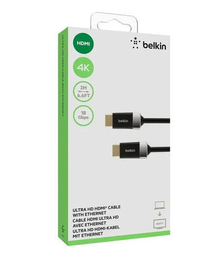 Belkin High Speed HDMI Cable HDMI (M) to HDMI (M) 4K 2MT Blk Belkin