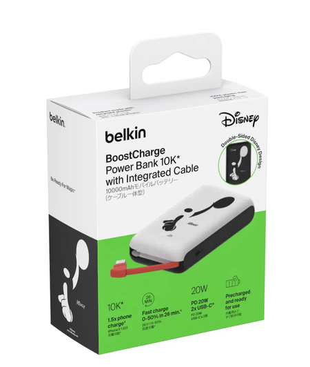 Belkin Mickey 10K Power Bank with 20W PD + Integrated USB-C Belkin