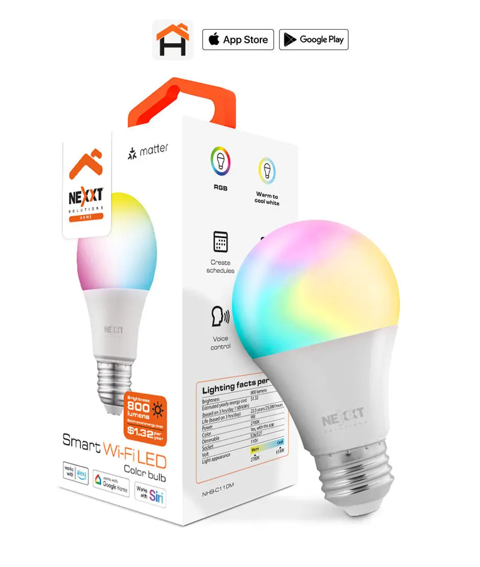 Bombilla LED inteligente Wi-Fi® 110V - A19  1PK NEXXT