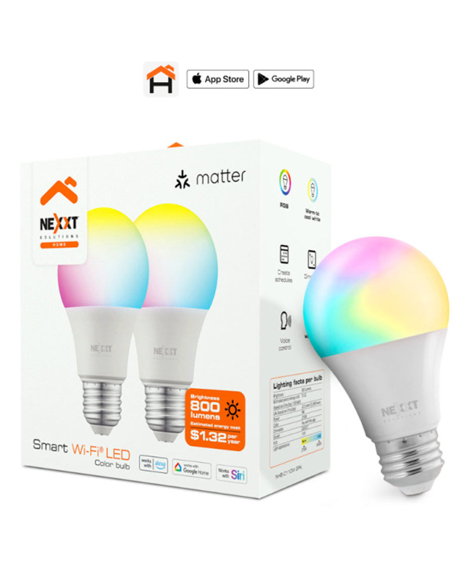 Bombilla LED inteligente Wi-Fi® 110V - A19 2PK NEXXT