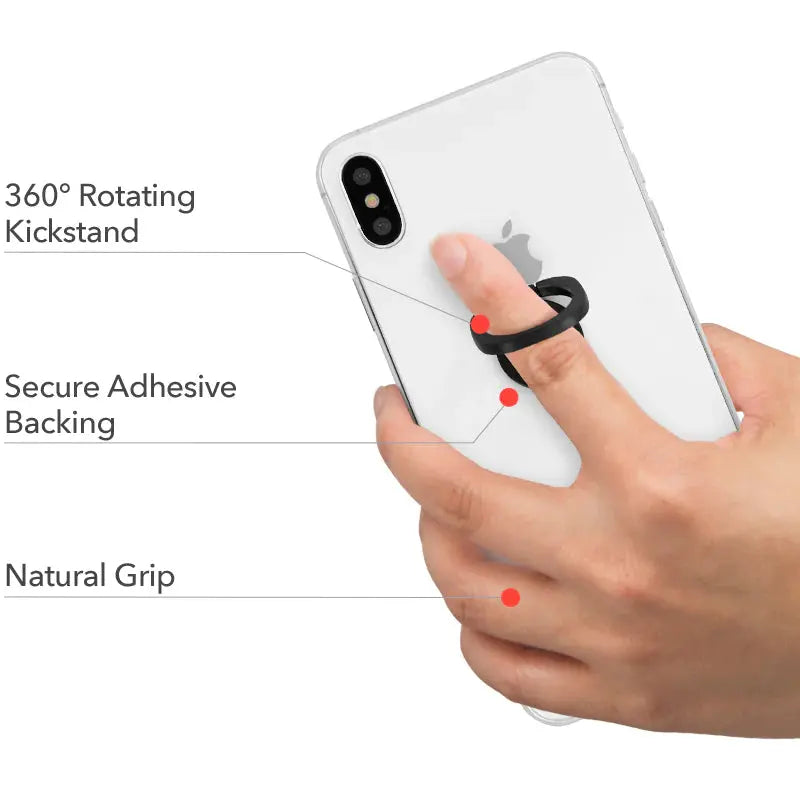 CELLAIRIS Finger Ring & Kickstand Negro Mate CELLAIRIS