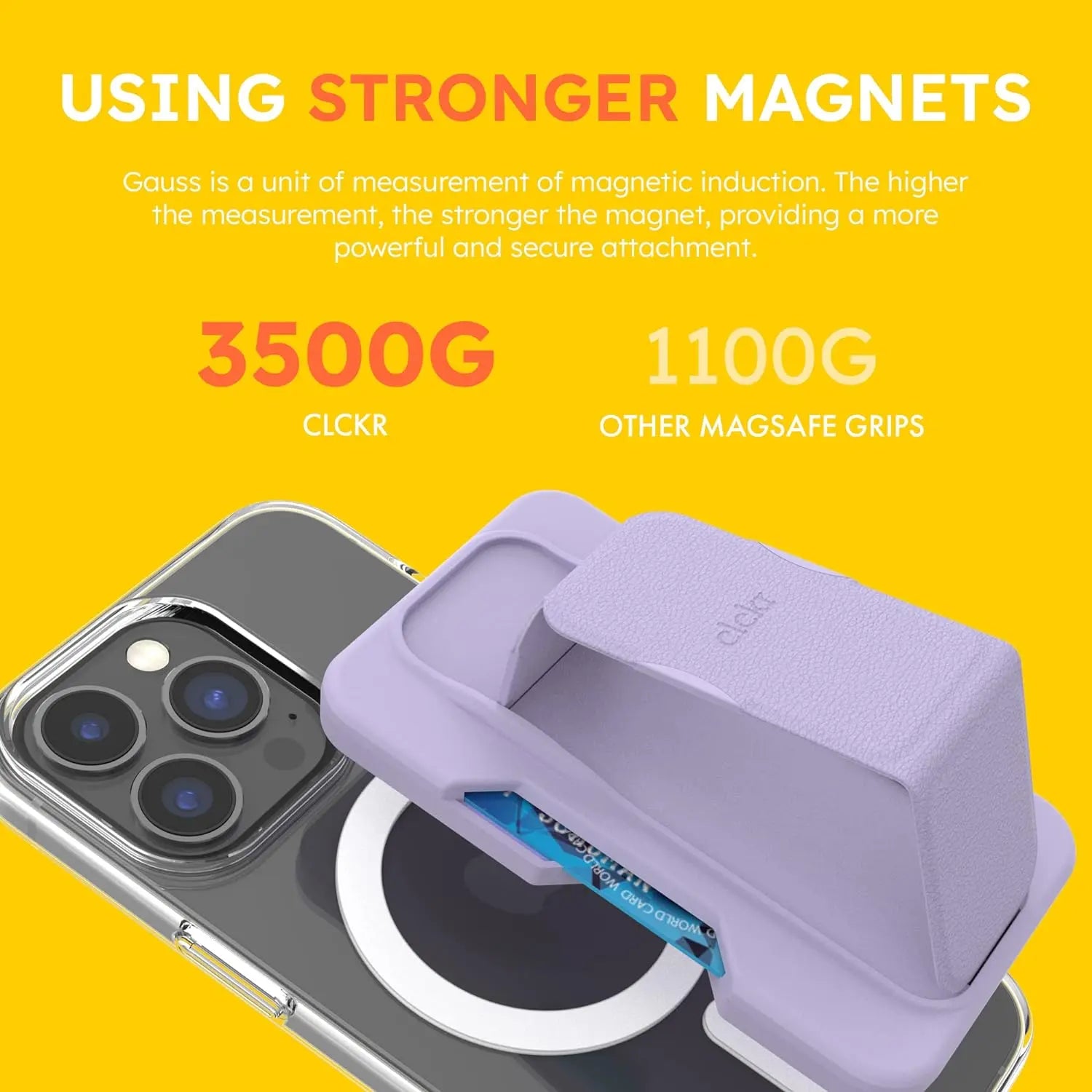 CLCKR Phone Holder & Wallet for MagSafe - Morado Clckr