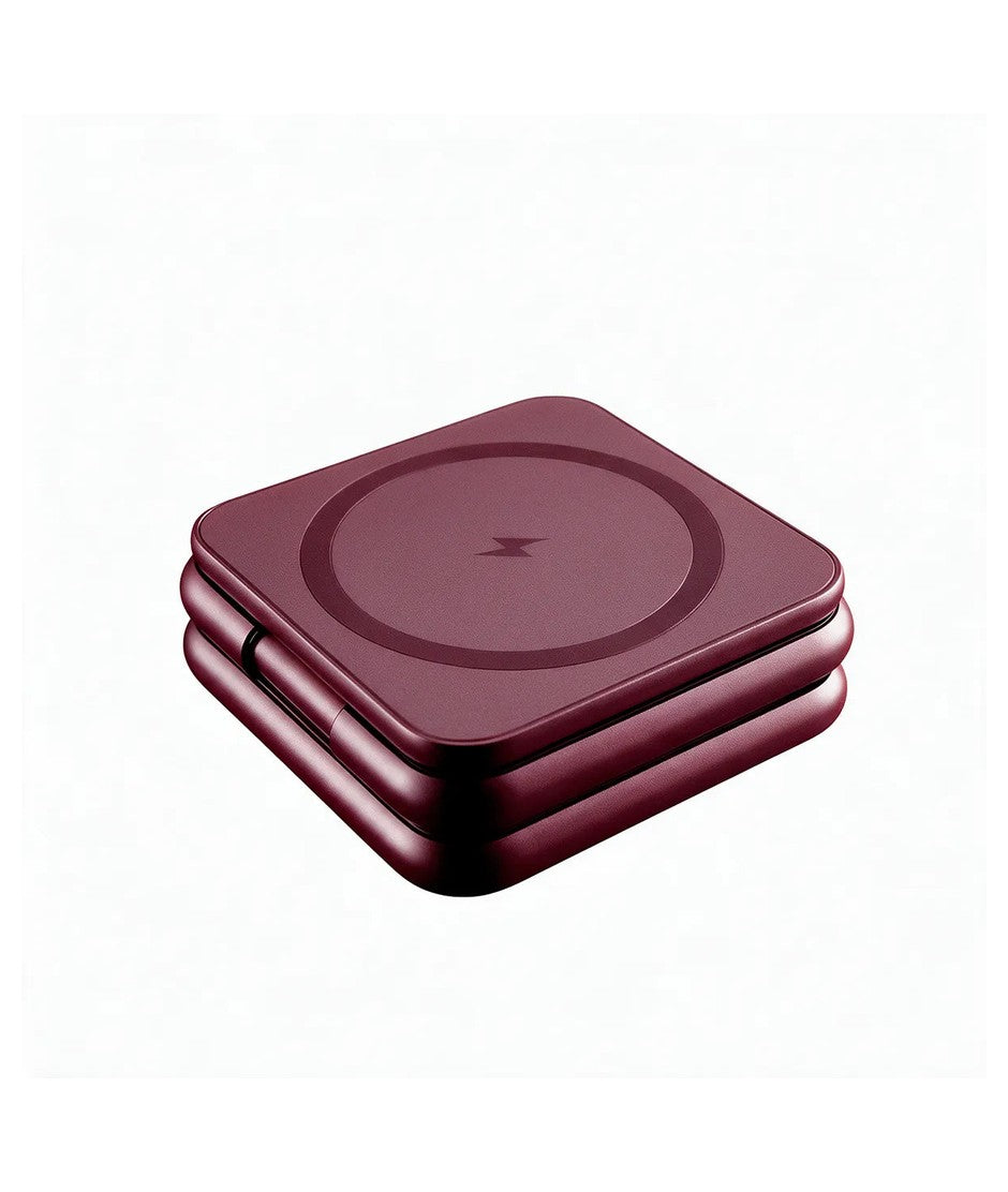 Cargador Inalámbrico 3 en 1 Prodigee 3rio Plegable para iPhone, Apple Watch y AirPods - Vino