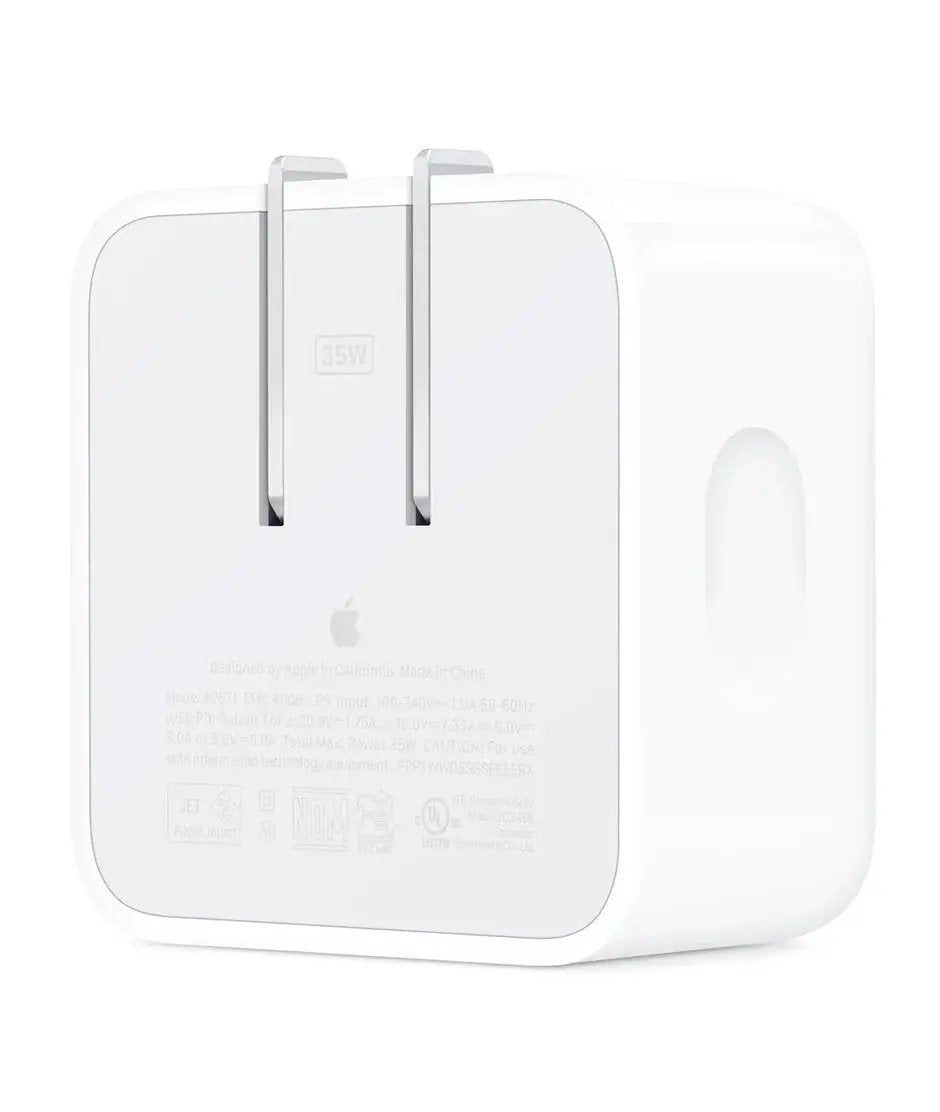 Cargador de Corriente APPLE Dual 35W  2 puertos USB-C  Blanco Apple