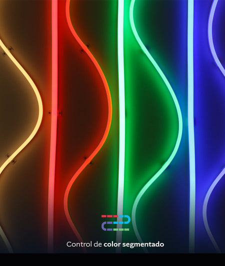 Cinta de luz neón LED RGBIC Wi-Fi® inteligente de 5m NEXXT
