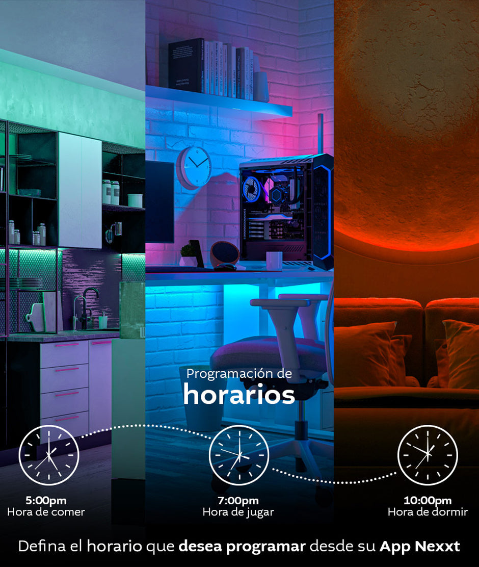 Cinta de luz neón LED RGBIC Wi-Fi® inteligente de 5m NEXXT