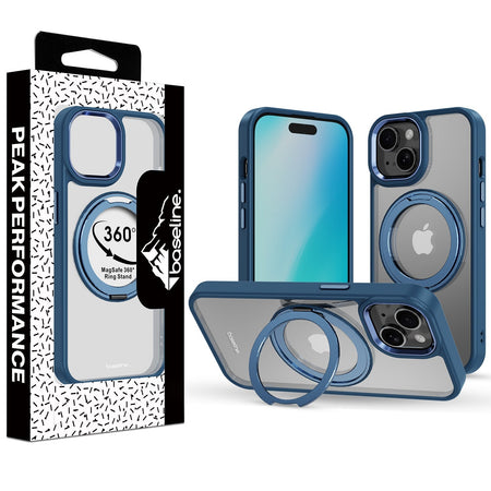 Estuche Baseline RingRound con soporte giratorio 360° MagSafe para iPhone 17e / 16e / 14 / 13 - Azul