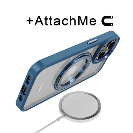 Estuche Baseline RingRound con soporte giratorio 360° MagSafe para iPhone 17e / 16e / 14 / 13 - Azul