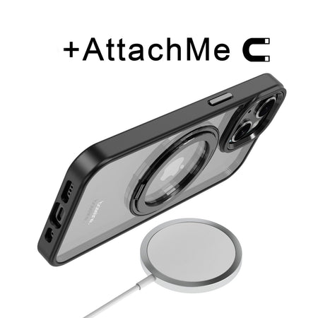 Estuche Baseline RingRound con soporte giratorio 360° MagSafe para iPhone 17e / 16e / 14 / 13 - Negro