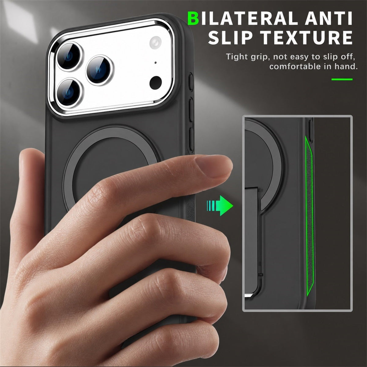 Estuche EDGE HaloStand MagSafe para iPhone 18 Pro Max / 17 Pro Max - Negro