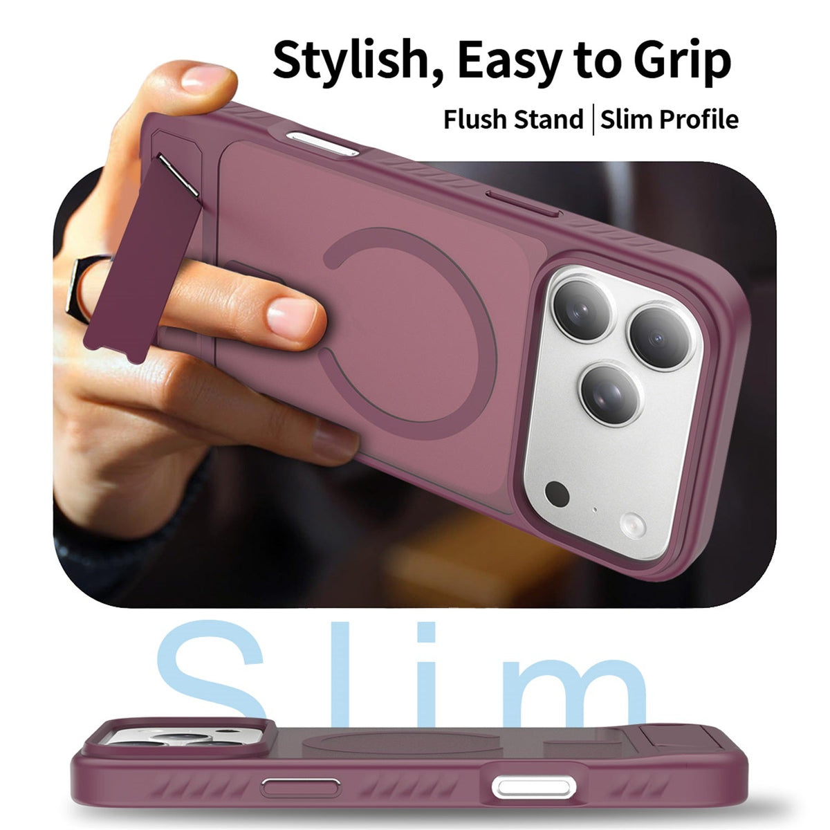 Estuche EDGE Mag Pro con soporte para iPhone 18 Pro Max / 17 Pro Max - Rojo cereza