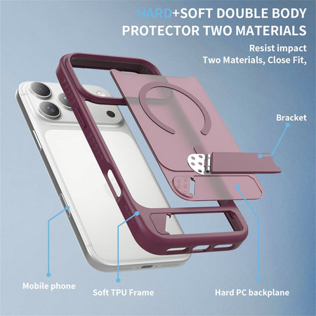Estuche EDGE Mag Pro con soporte para iPhone 18 Pro Max / 17 Pro Max - Rojo cereza