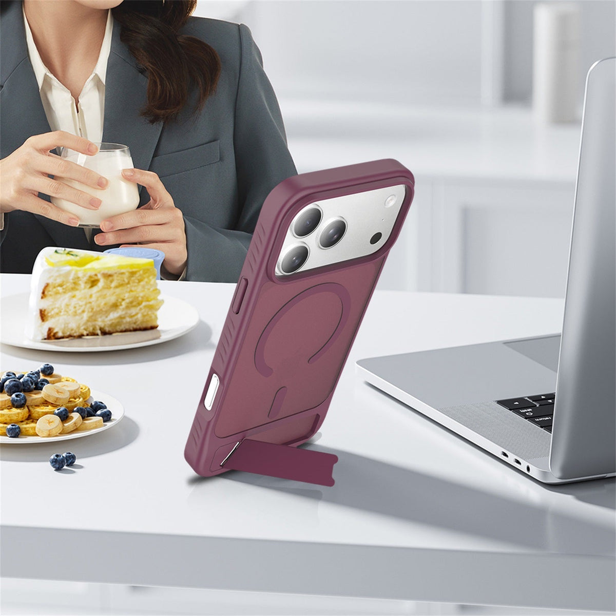 Estuche EDGE Mag Pro con soporte para iPhone 18 Pro Max / 17 Pro Max - Rojo cereza