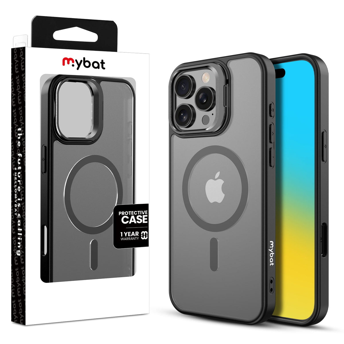 Estuche MyBat InFrame MagSafe con soporte para iPhone 16 Pro Max - Negro