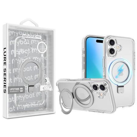 Estuche MyBat Pro Lure Series con anillo soporte MagSafe para iPhone 16 - Blanco
