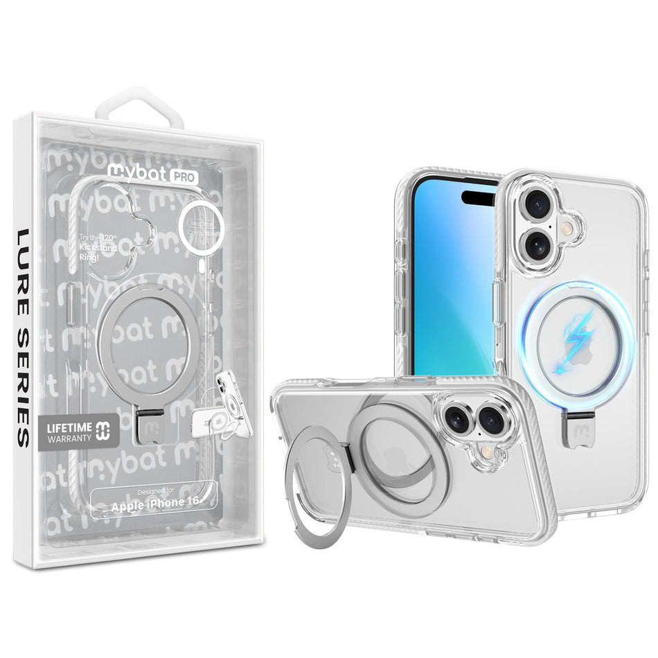 Estuche MyBat Pro Lure Series con anillo soporte MagSafe para iPhone 16 - Blanco