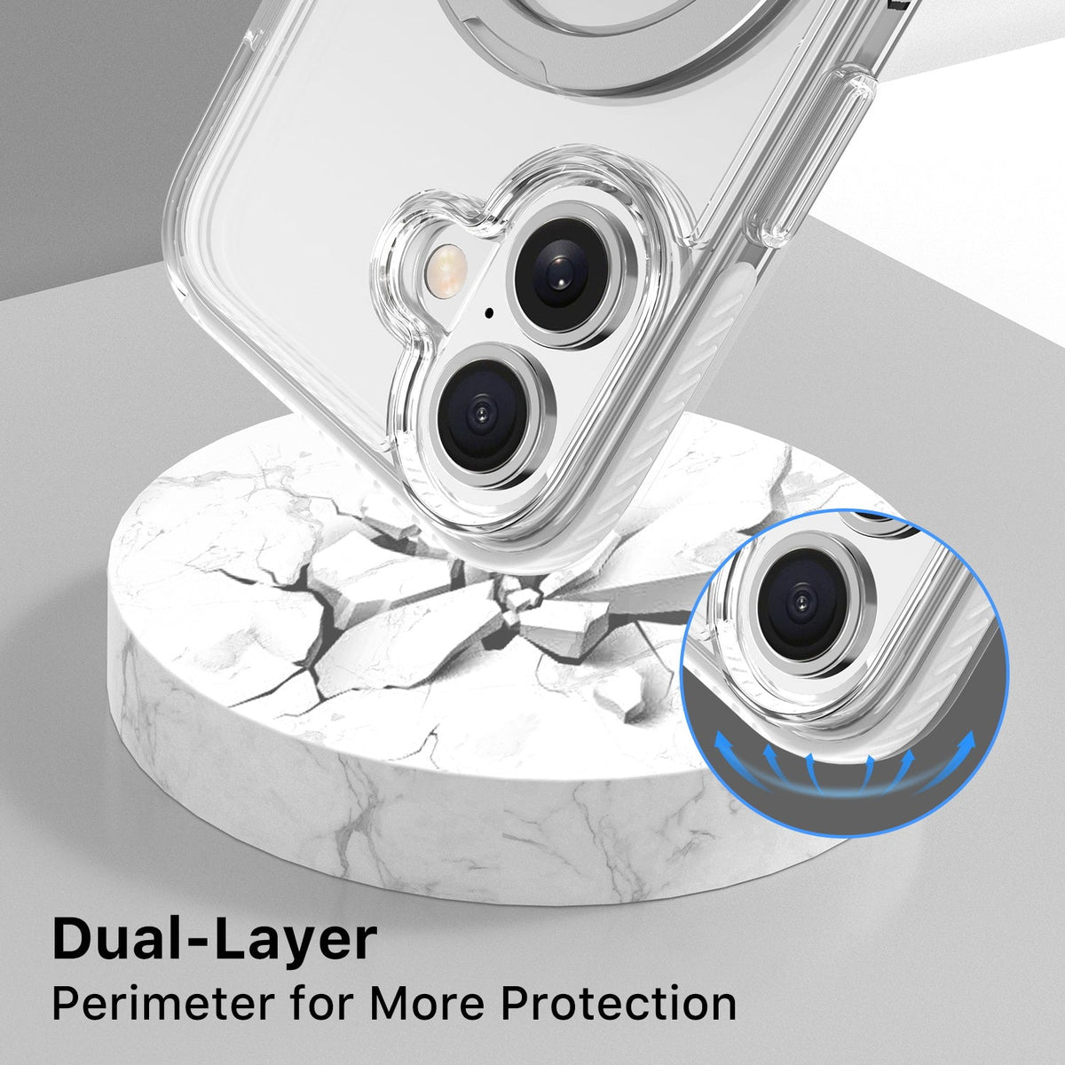 Estuche MyBat Pro Lure Series con anillo soporte MagSafe para iPhone 16 - Blanco