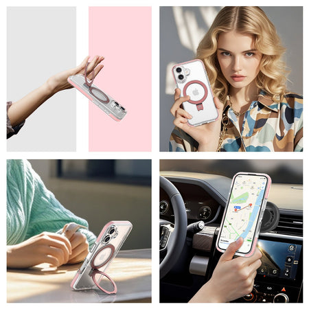 Estuche MyBat Pro Lure Series con anillo soporte MagSafe para iPhone 16 - Rosado