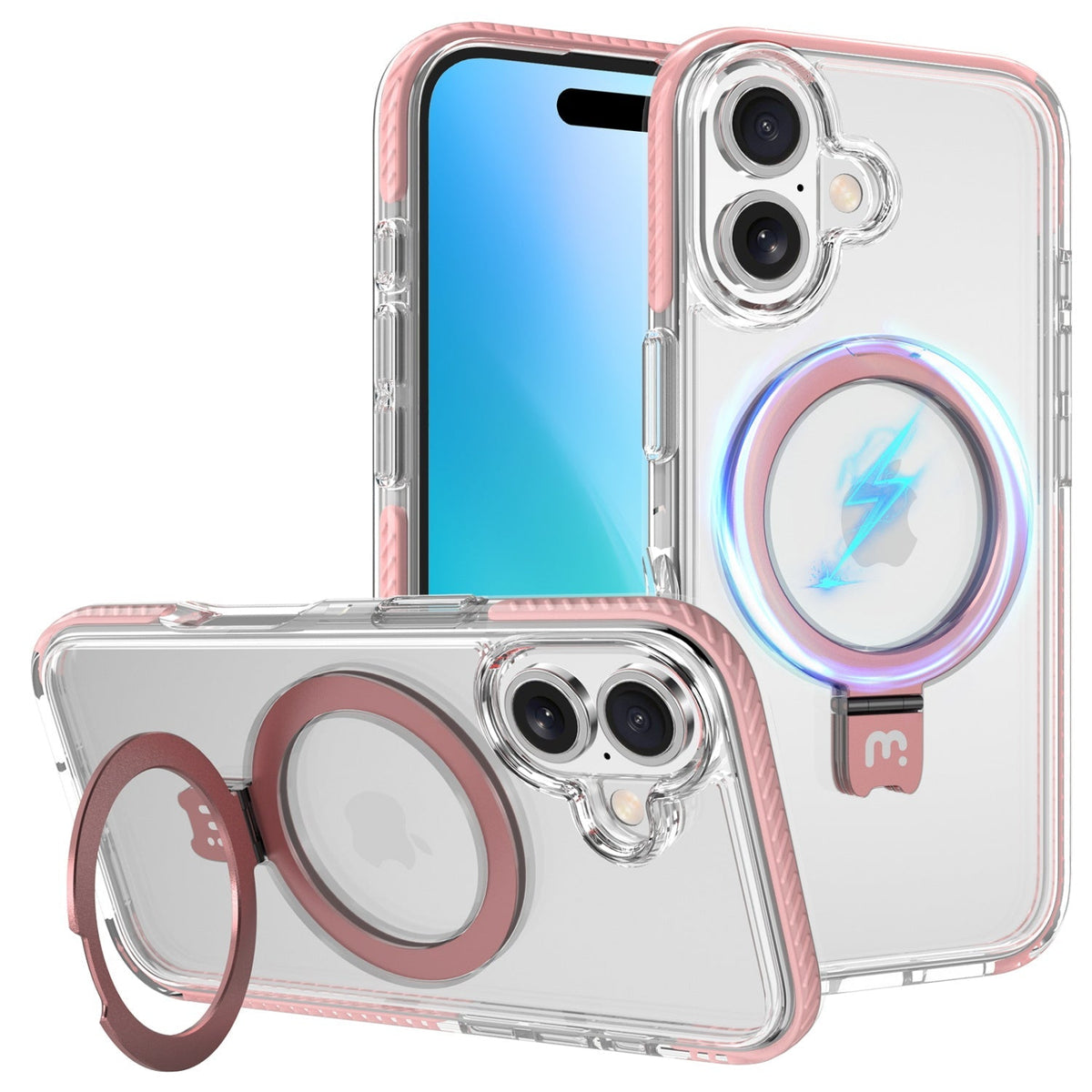 Estuche MyBat Pro Lure Series con anillo soporte MagSafe para iPhone 16 - Rosado