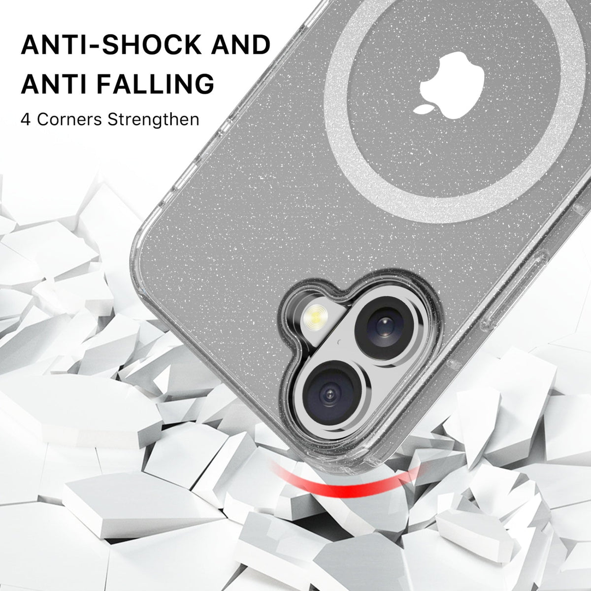 Estuche MyBat Pro Savvy Series MagSafe para iPhone 16 - Transparente con brillo