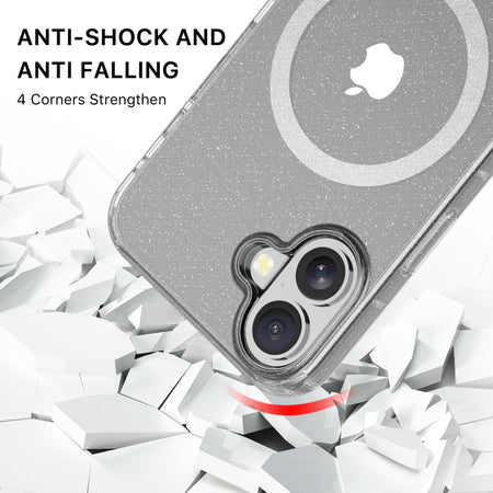 Estuche MyBat Pro Savvy Series MagSafe para iPhone 16 - Transparente con brillo