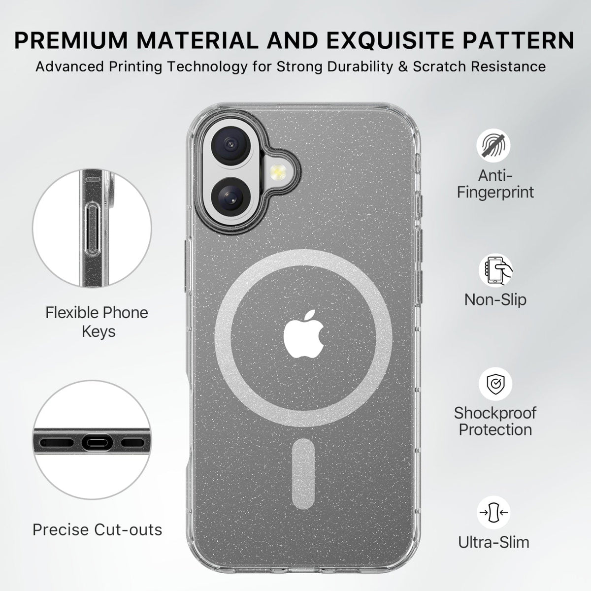 Estuche MyBat Pro Savvy Series MagSafe para iPhone 16 - Transparente con brillo