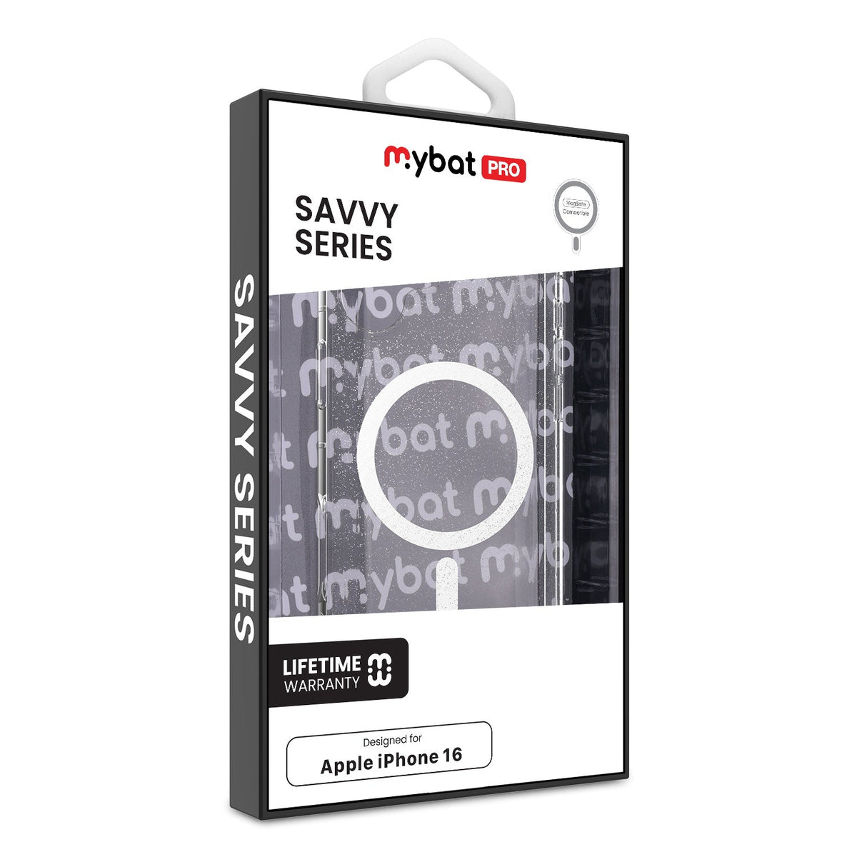 Estuche MyBat Pro Savvy Series MagSafe para iPhone 16 - Transparente con brillo