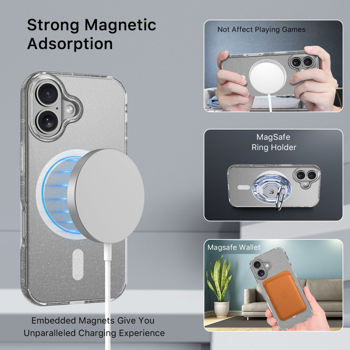 Estuche MyBat Pro Savvy Series MagSafe para iPhone 17 - Transparente con brillo