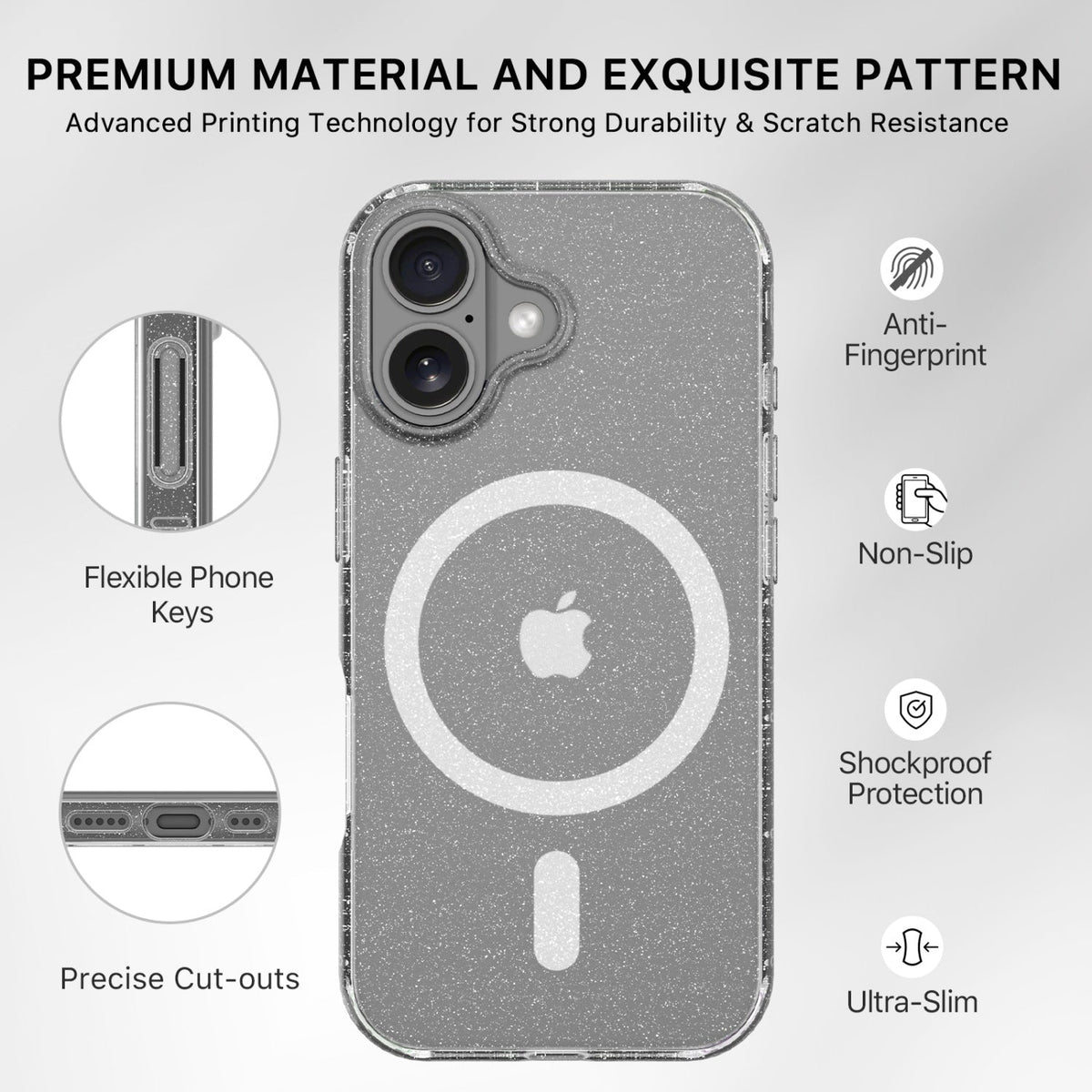 Estuche MyBat Pro Savvy Series MagSafe para iPhone 17 - Transparente con brillo