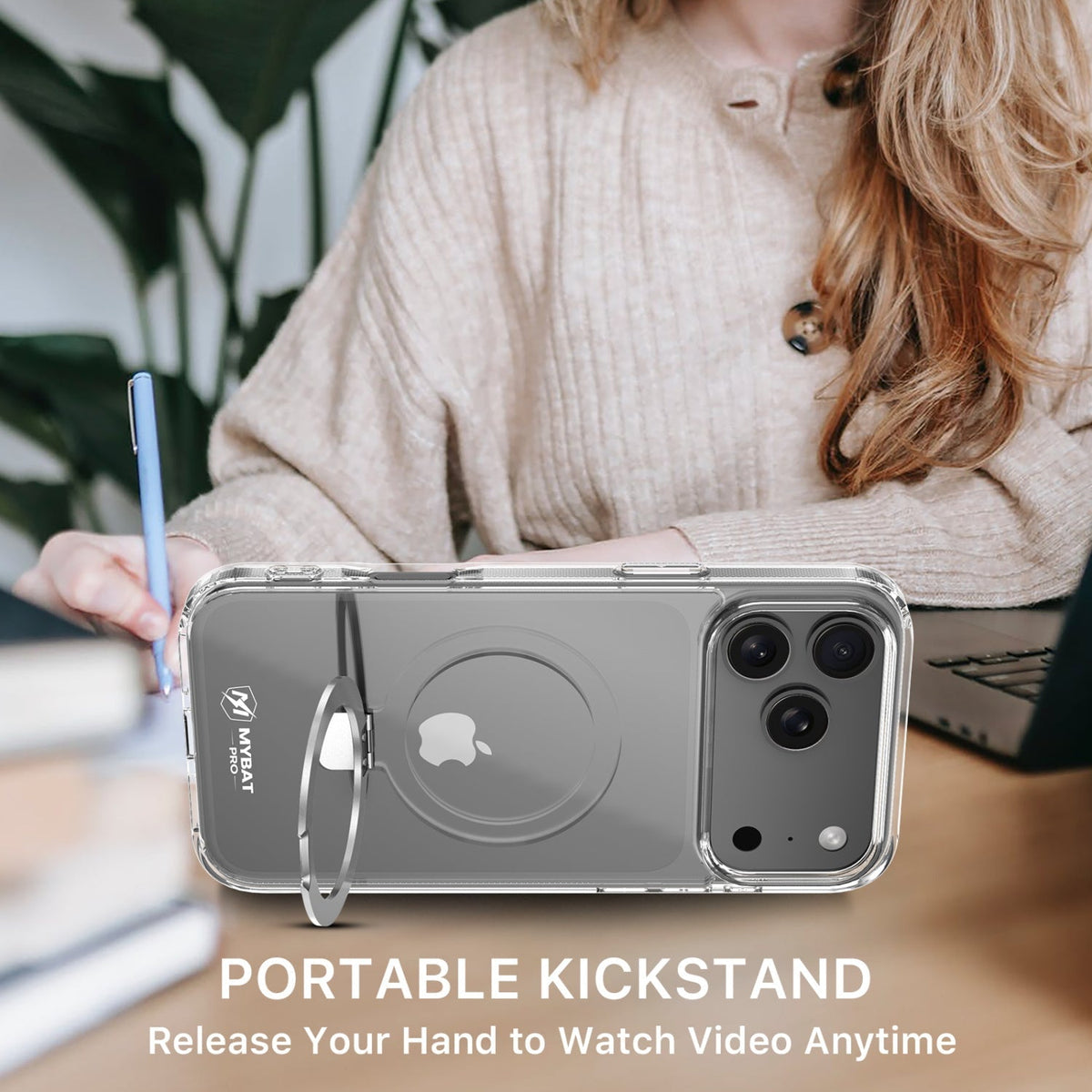 Estuche MyBat Pro Shade Series con anillo soporte MagSafe para iPhone 18 Pro Max / 17 Pro Max - Transparente