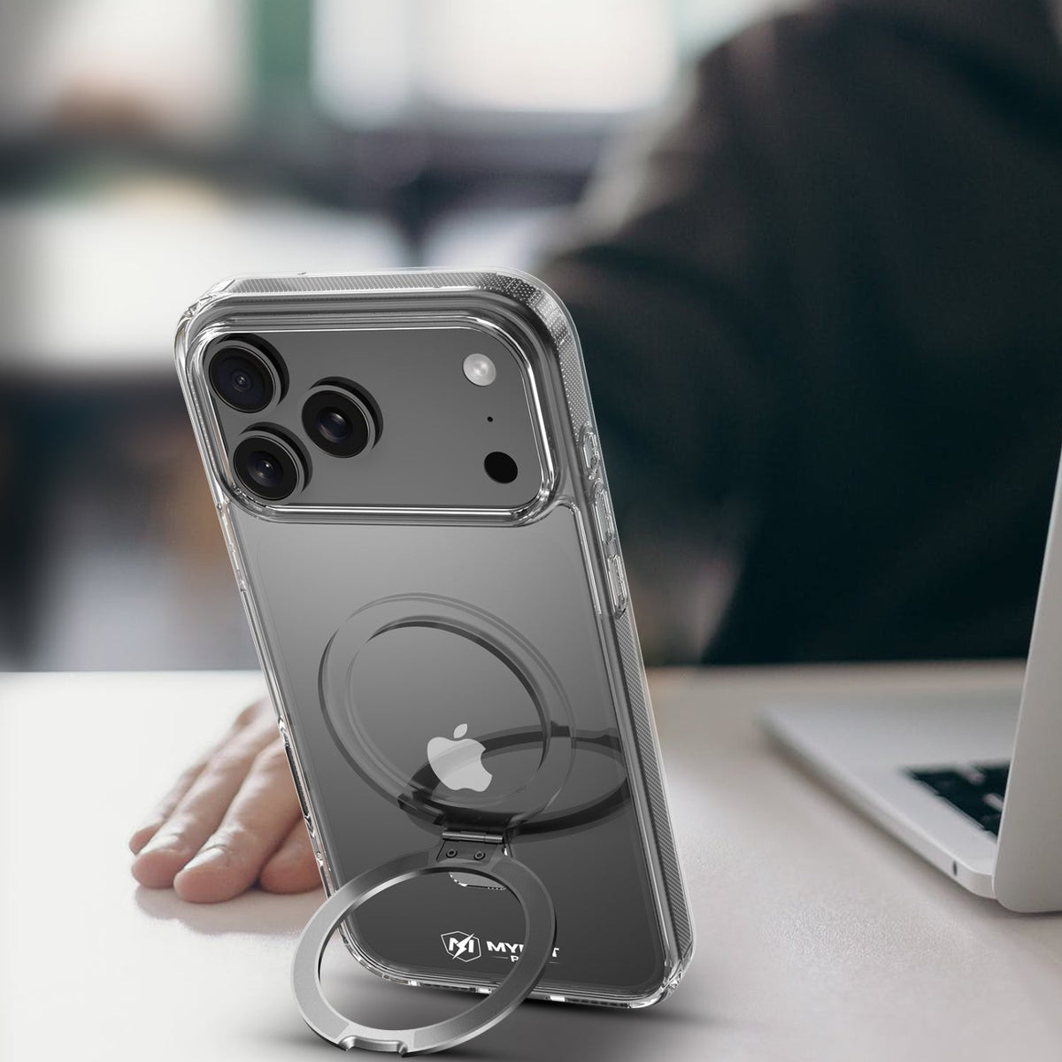 Estuche MyBat Pro Shade Series con anillo soporte MagSafe para iPhone 18 Pro Max / 17 Pro Max - Transparente