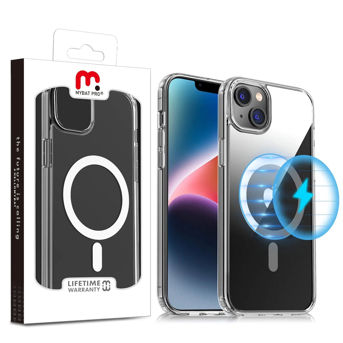 Estuche Para iPhone 13 Pro Max - MyBat Gummy Series Mag Safe - Transparente MyBat