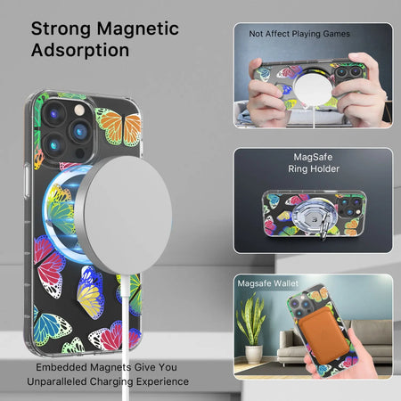 Estuche Para iPhone 14 Pro - MyBatPro Mood Series MagSafe - Butterflies MyBat Pro