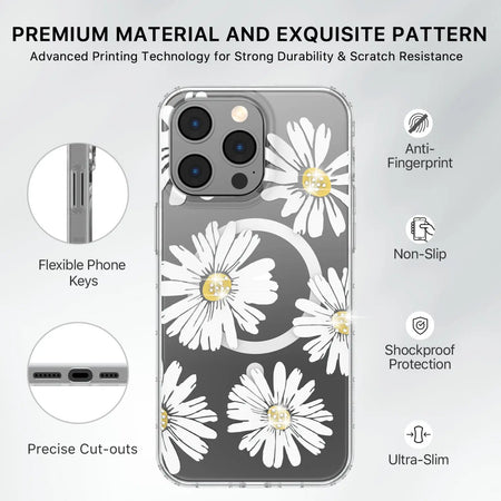 Estuche Para iPhone 15 Pro Max - MyBatPro Mood Series - Happy Daisies MyBat Pro