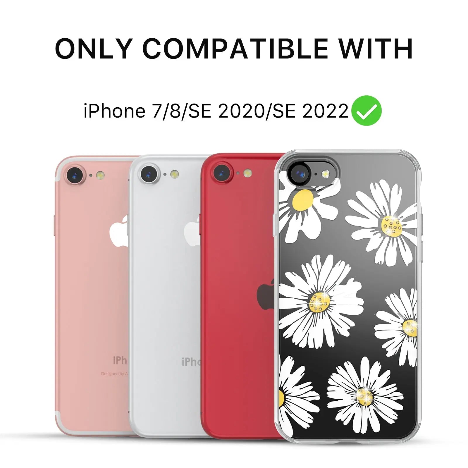 Estuche Para iPhone SE (2020-2022) / 8 / 7 - MyBatPro Mood Diamond Series - Happy Daisies MyBat Pro