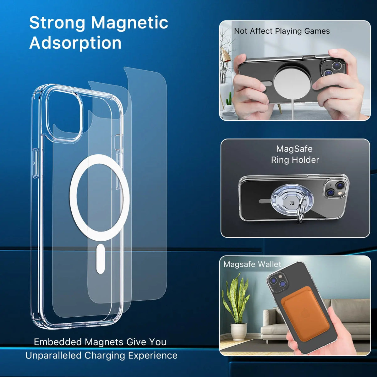 Estuche para Iphone 14 - MyBat Pro Gummy Series MagSafe - Clear MyBat Pro