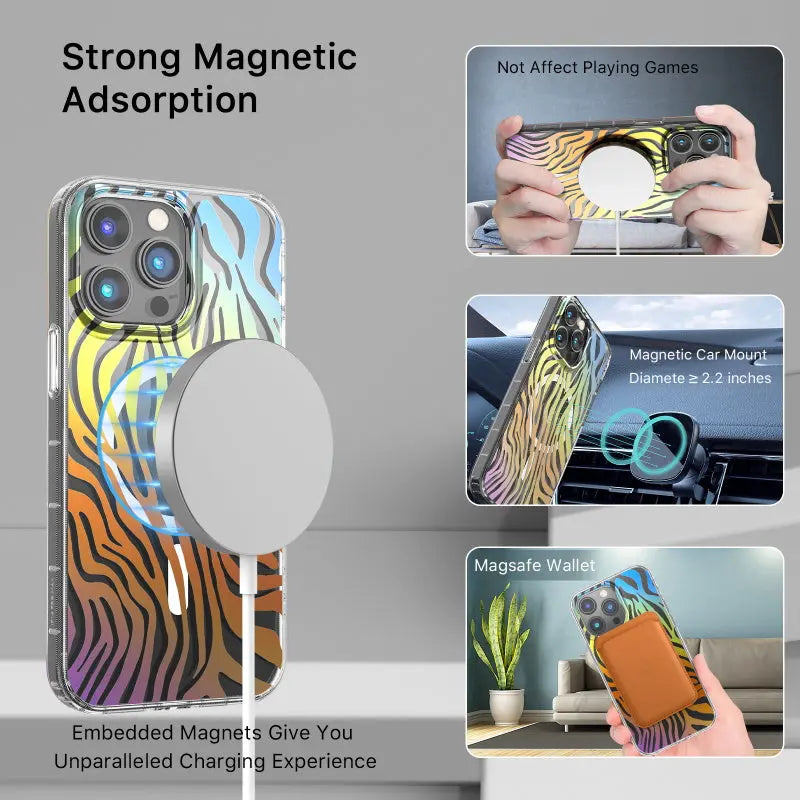 Estuche para Iphone 14 Pro Max - MyBat Pro Mood Series MagSafe - Zebra MayBat Pro