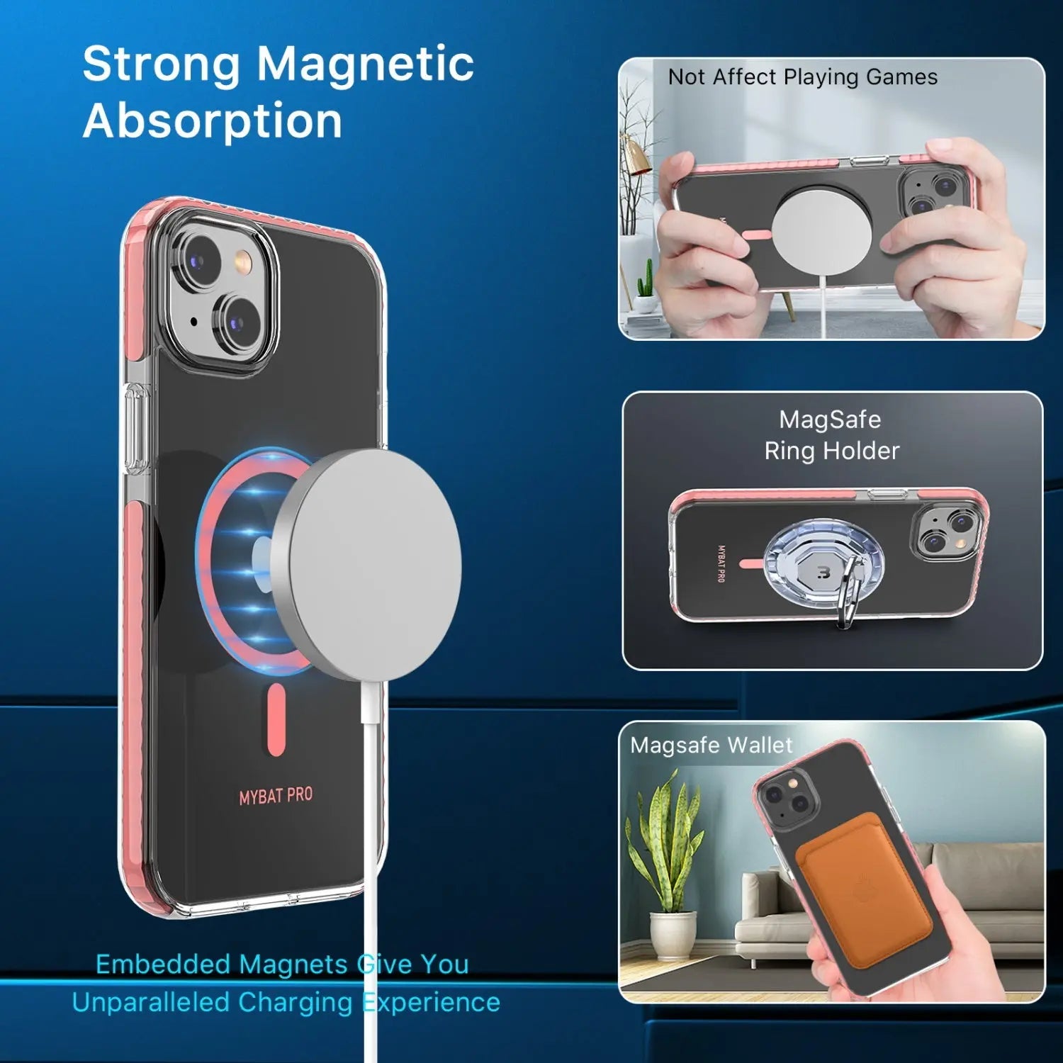Estuche para iPhone 15 Pro Max - MyBat Pro Vivid Series MagSafe - Rosado MyBat Pro