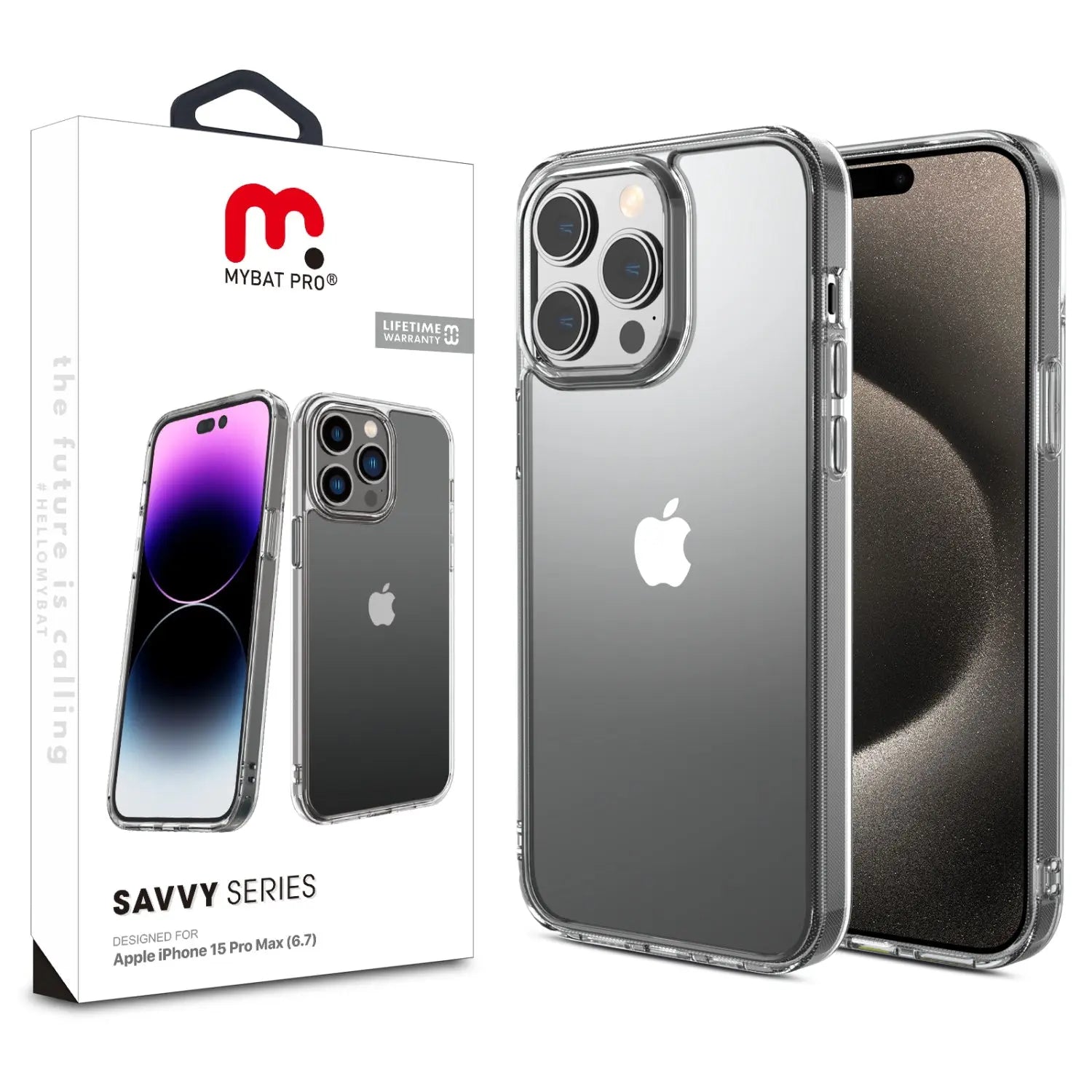 Estuche para iPhone 15 Pro Max - MyBatPro Savvy Series - Transparente MyBat Pro